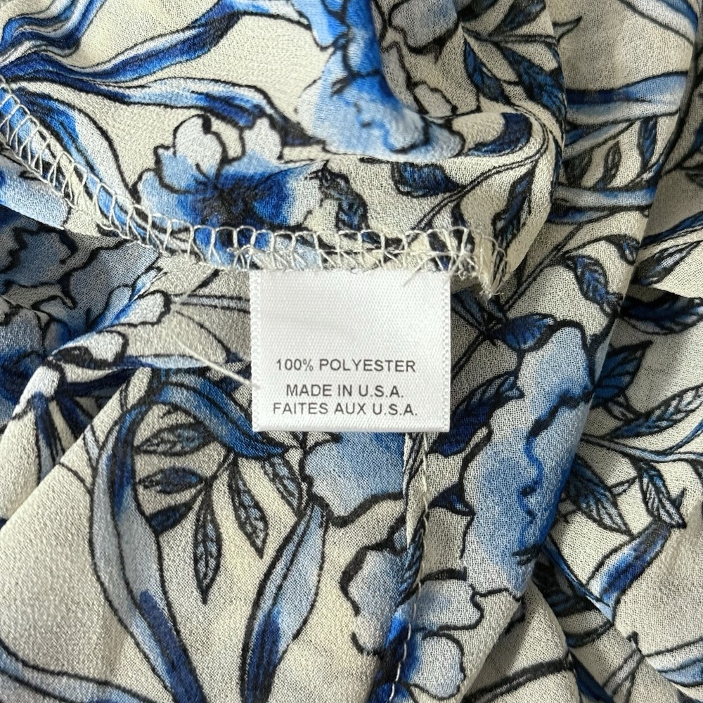 Misa Los Angeles Blue Floral Tiered Long Sleeve Maxi Dress - Picture 8 of 9